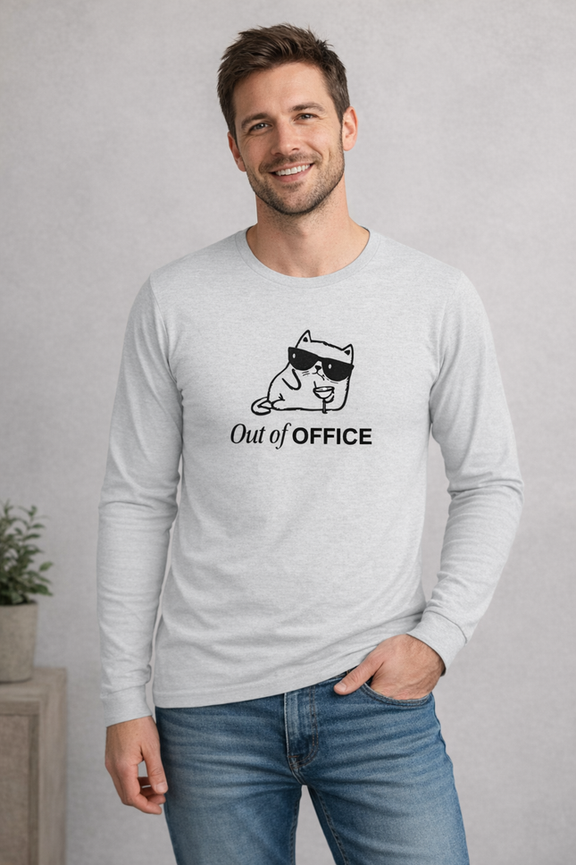 Out of Office Cat Unisex Full Sleeve T-Shirt