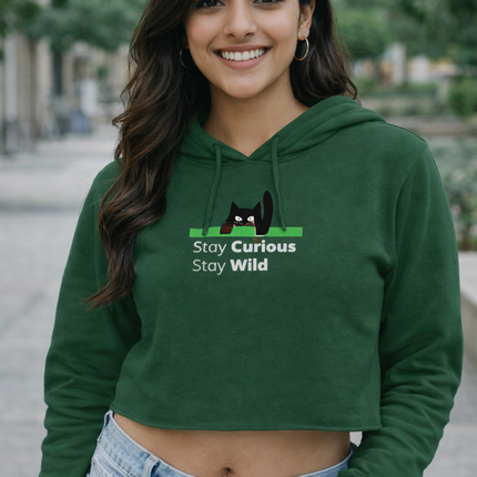 Stay Curious Stay Wild Women’s Crop Hoodie