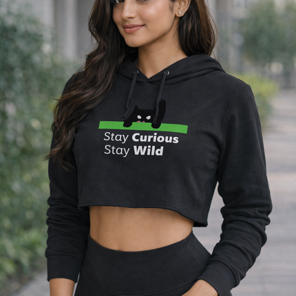 Stay Curious Stay Wild Women’s Crop Hoodie