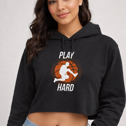 Play Hard Women’s Crop Hoodie